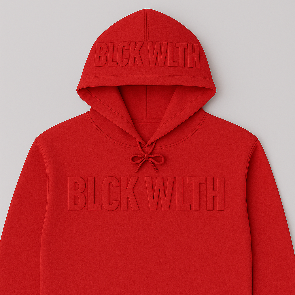 Embossed Crimson Hoodie - BLCK WLTH