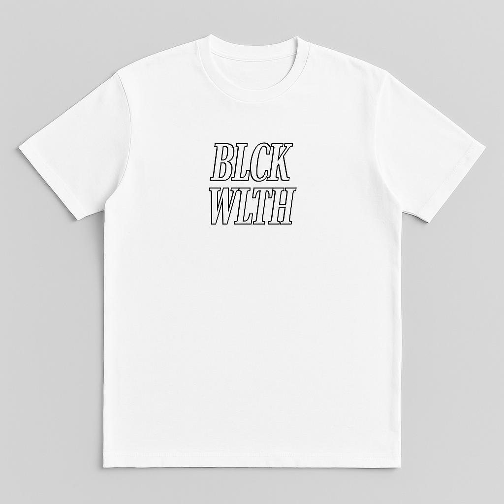 BLCK WLTH | Short Sleeve Tee (White/Obsidian) *SIZING UP BY ONE SIZE IS RECOMMENDED