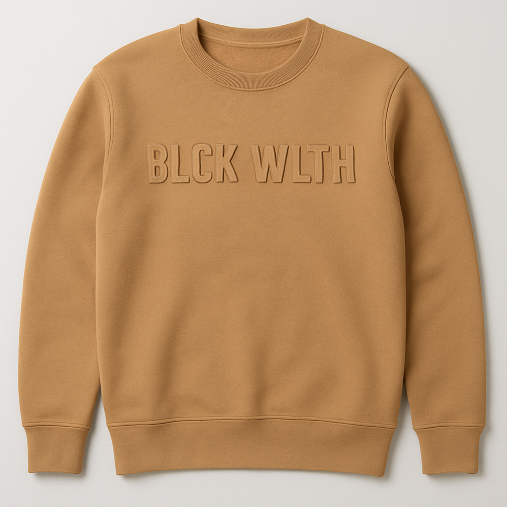 BLCK WLTH | Embossed Crewneck (Sandstone) House of Holland Merchandise
