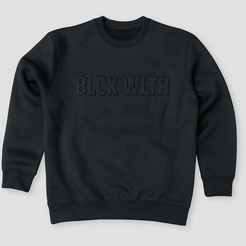 BLCK WLTH | Embossed Crewneck (Obsidian) House of Holland Merchandise