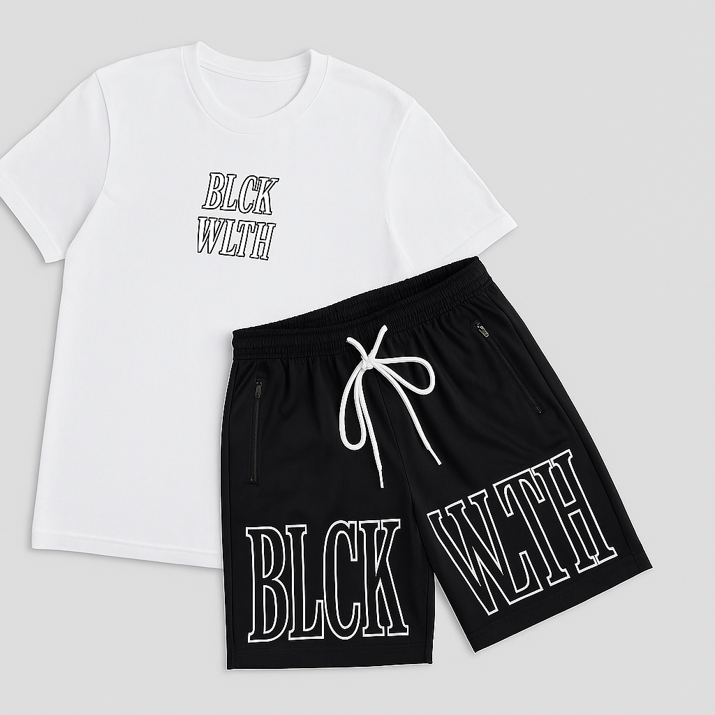 BLCK WLTH | Short Sleeve Tee (White/Obsidian)