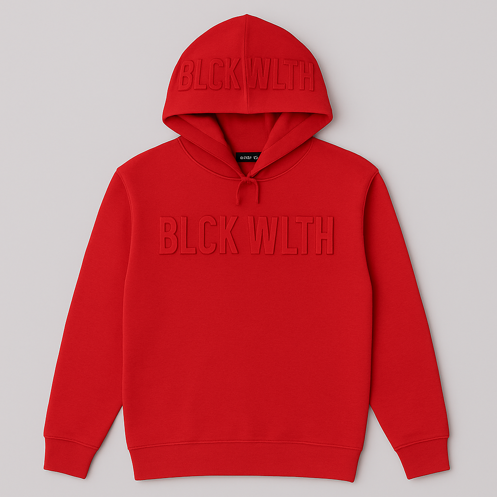 Embossed Crimson Hoodie - BLCK WLTH