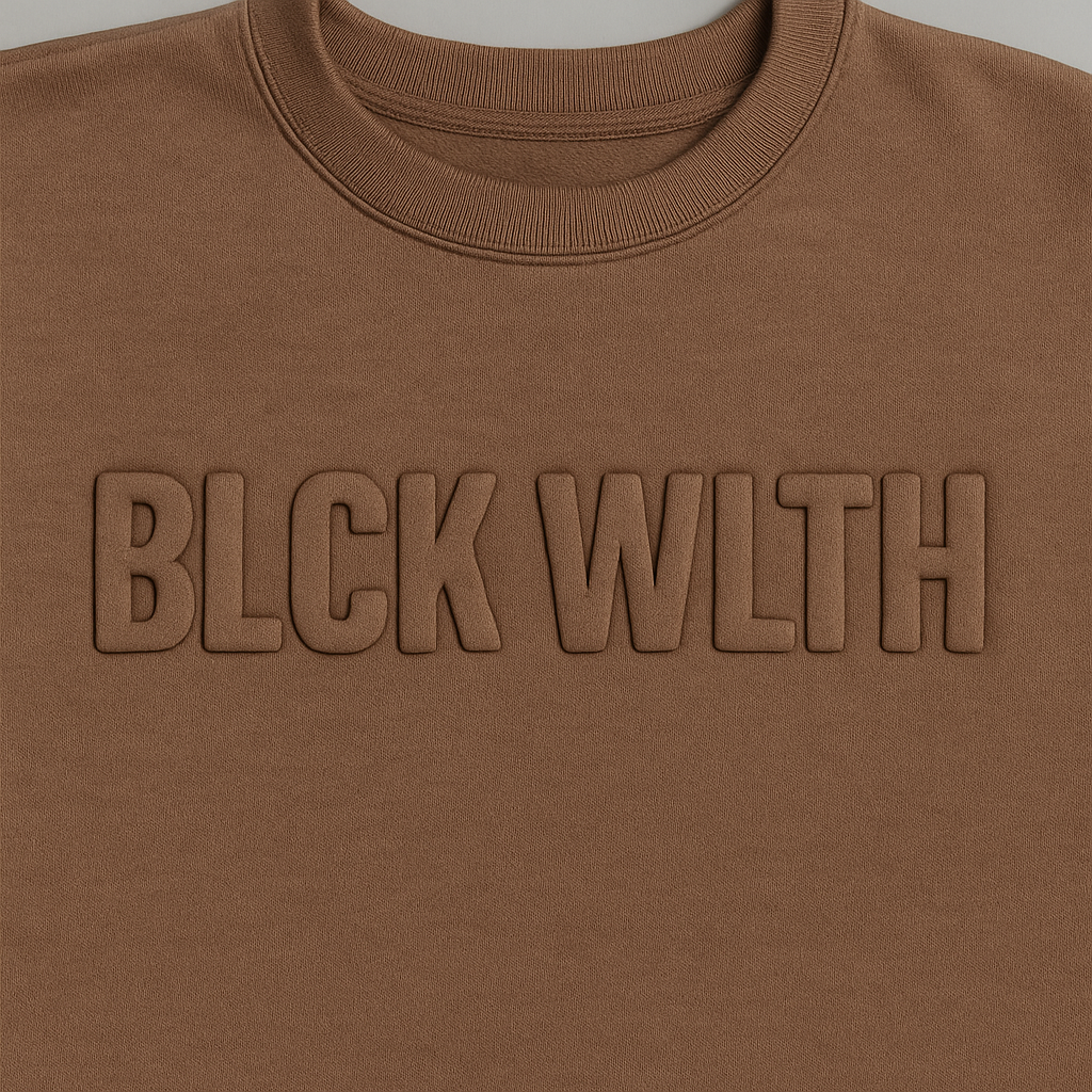 Embossed Mocha Crewneck - BLCK WLTH