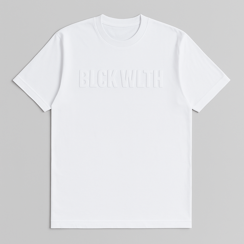 BLCK WLTH | Embossed Short Sleeve Tee (White)