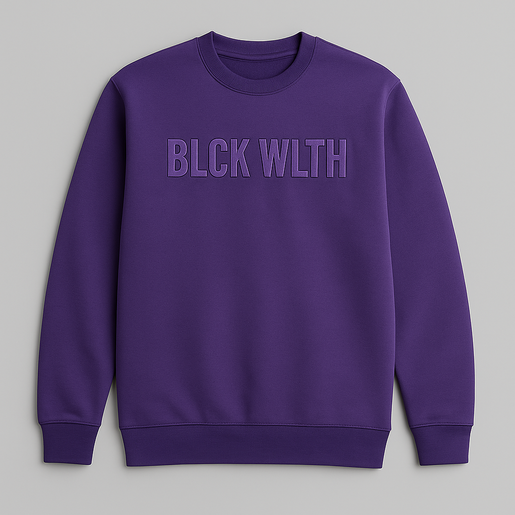 Embroidered Amethyst Crewneck - BLCK WLTH