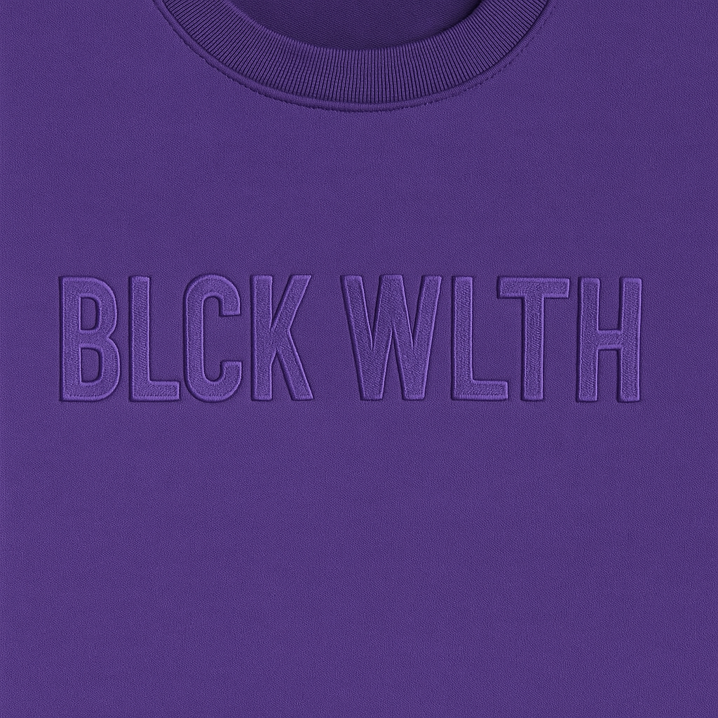 Embroidered Amethyst Crewneck - BLCK WLTH