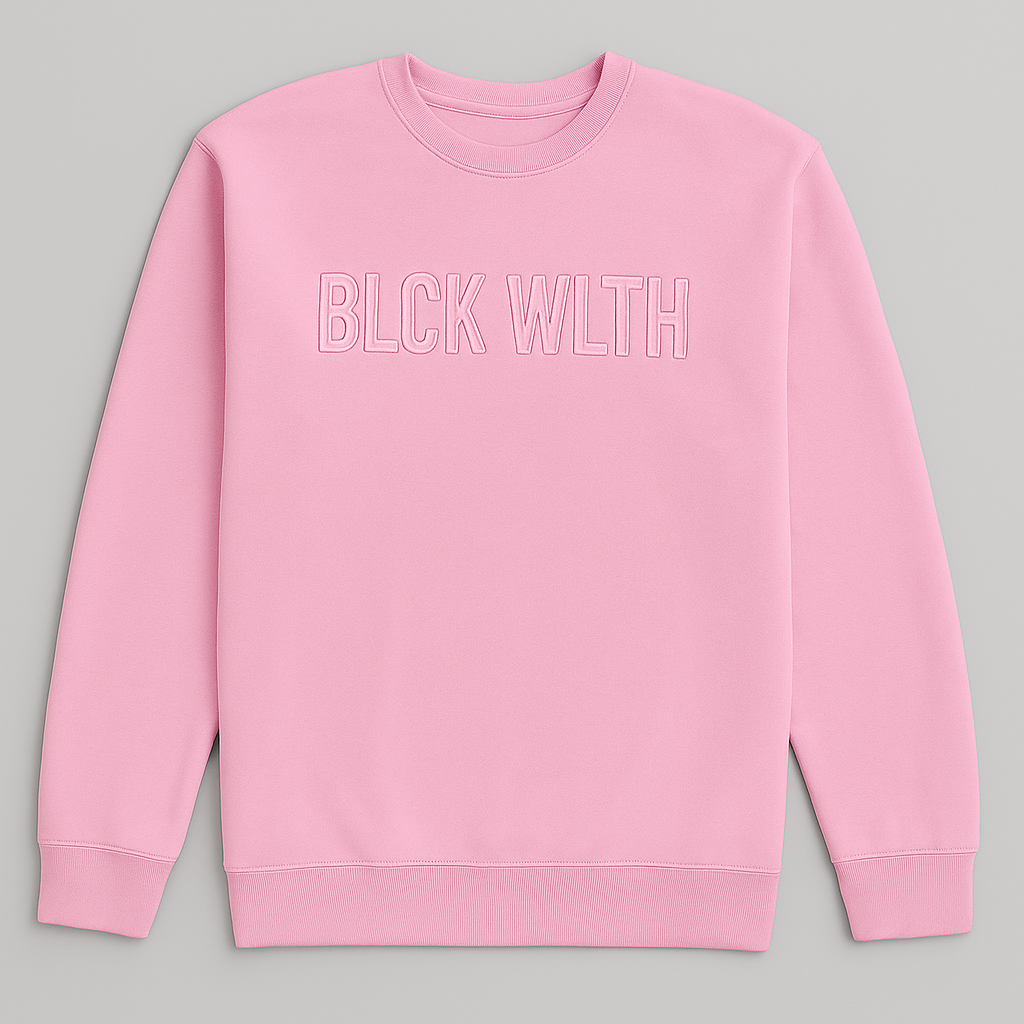 Embroidered Blush Crewneck - BLCK WLTH