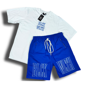 BLCK WLTH | Short Sleeve Tee (White/Azure)