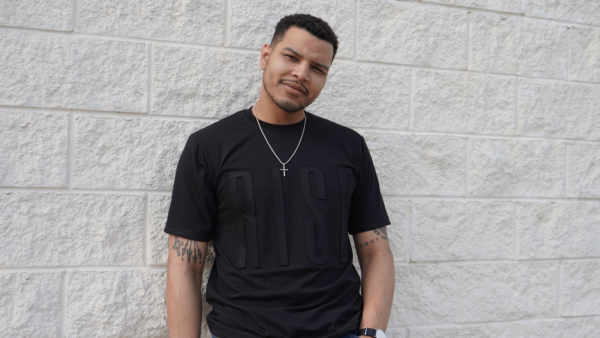 BLCK WLTH | RISE Embossed Tee (Obsidian)