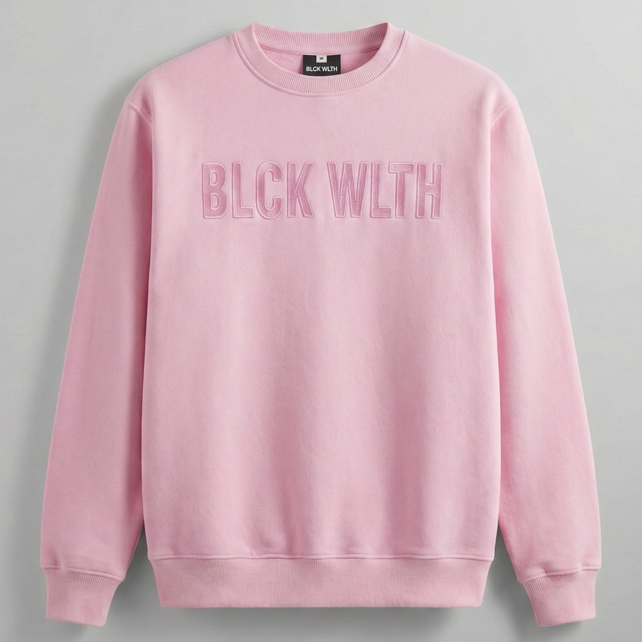 BLCK WLTH | Embroidered Crewneck (Blush) House of Holland Merchandise