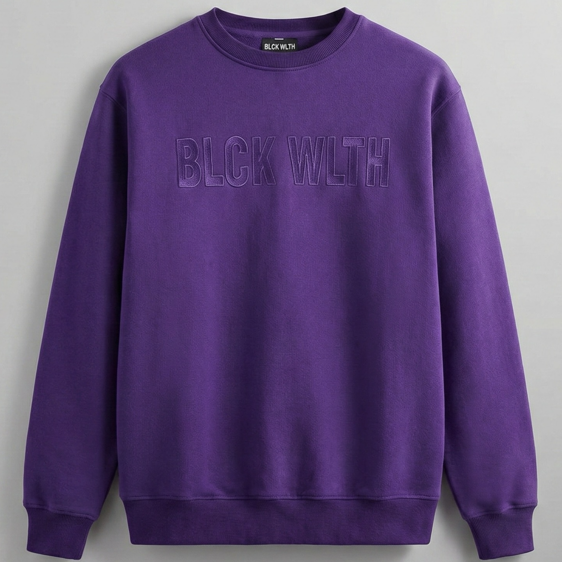 BLCK WLTH | Embroidered Crewneck (Amethyst) House of Holland Merchandise