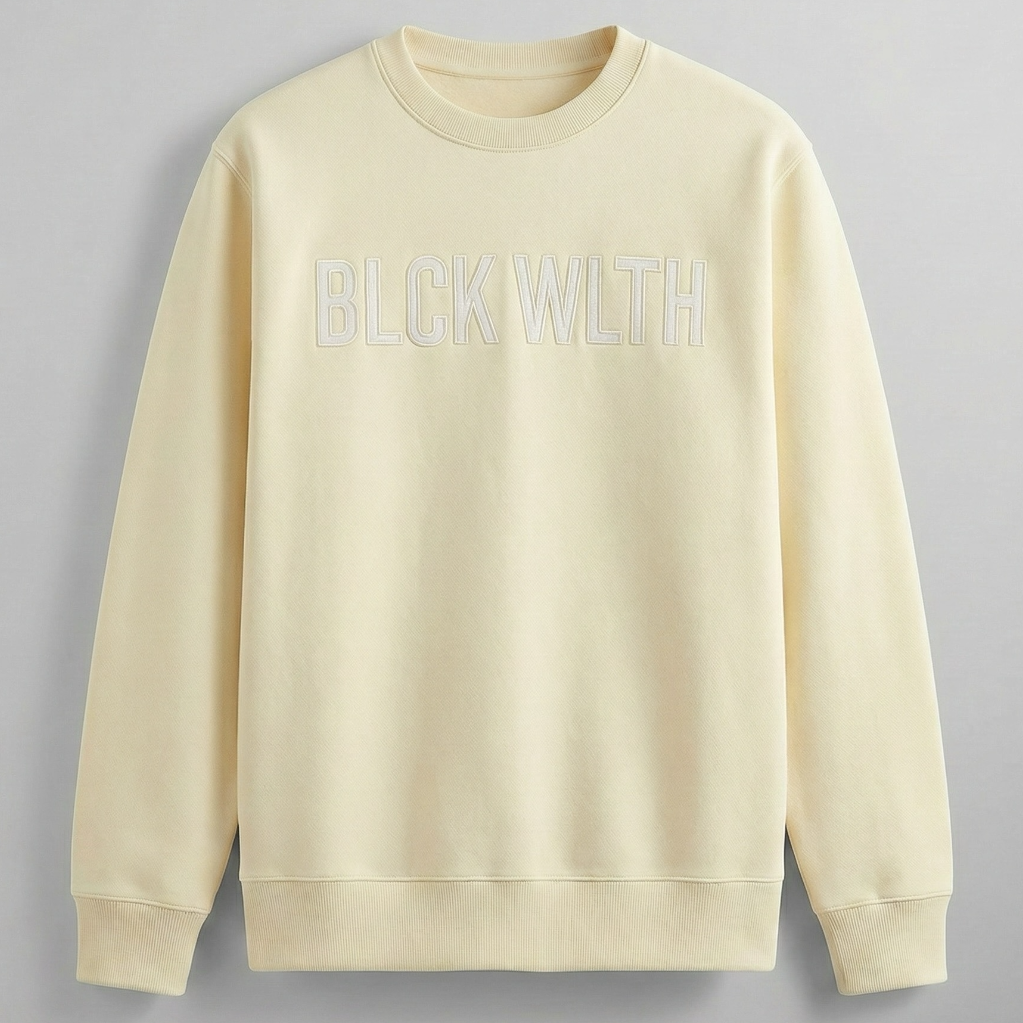 BLCK WLTH | Embroidered Crewneck (Alabaster) House of Holland Merchandise