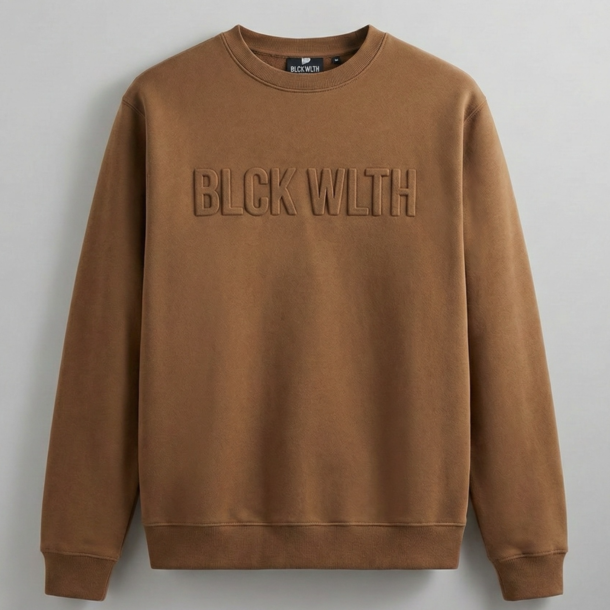 BLCK WLTH | Embossed Crewneck (Sandstone) House of Holland Merchandise