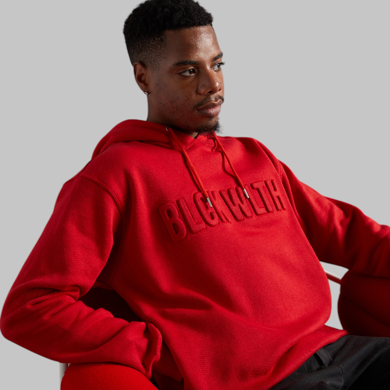 Embossed Crimson Hoodie - BLCK WLTH