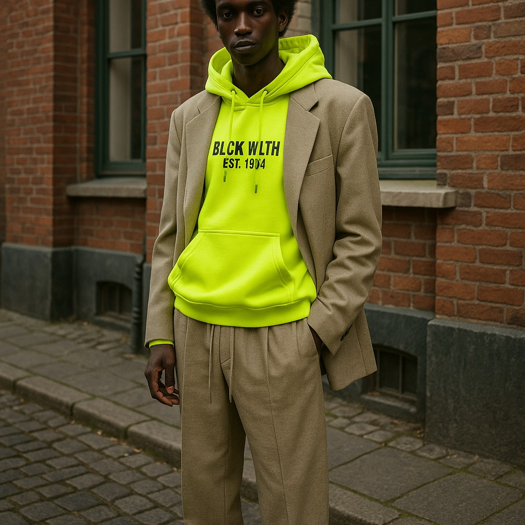 Embroidered Neon Hoodie - BLCK WLTH