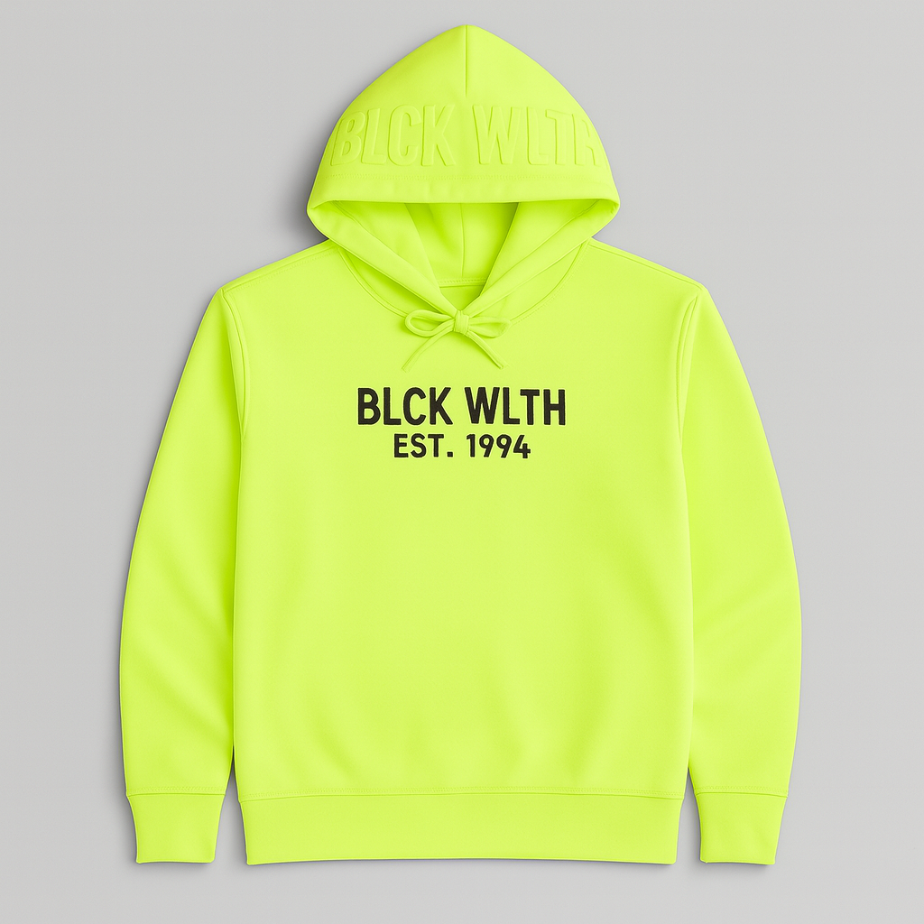 Embroidered Neon Hoodie - BLCK WLTH