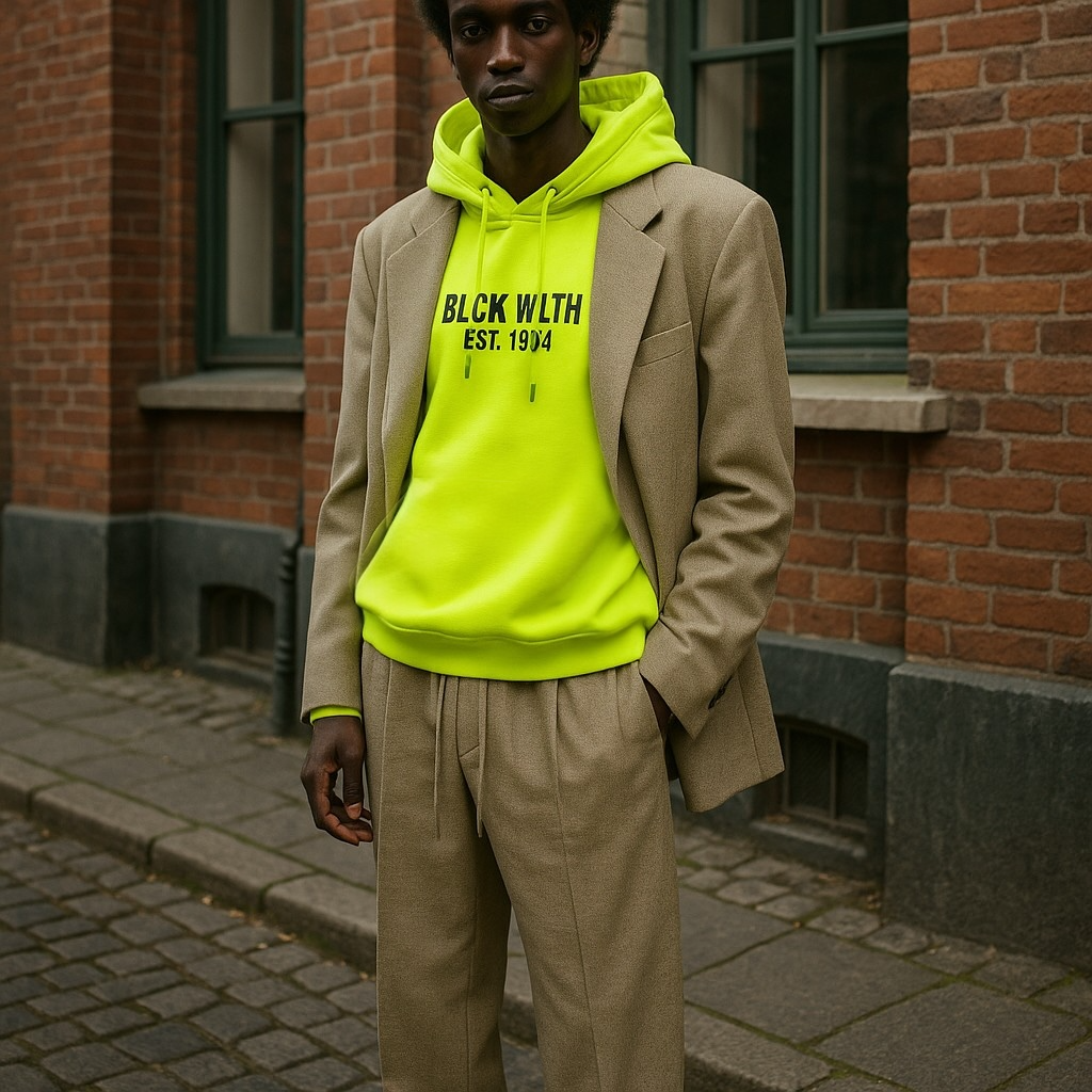 BLCK WLTH | Embroidered Front with Embossed Hood (Neon) House of Holland Merchandise