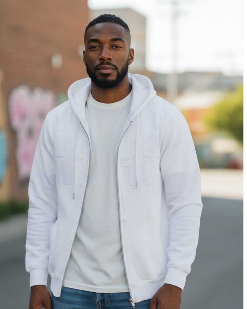 BLCK WLTH BOLD Zip Hoodie – White House of Holland Merchandise