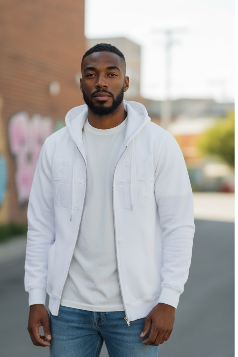BLCK WLTH BOLD Zip Hoodie – White House of Holland Merchandise