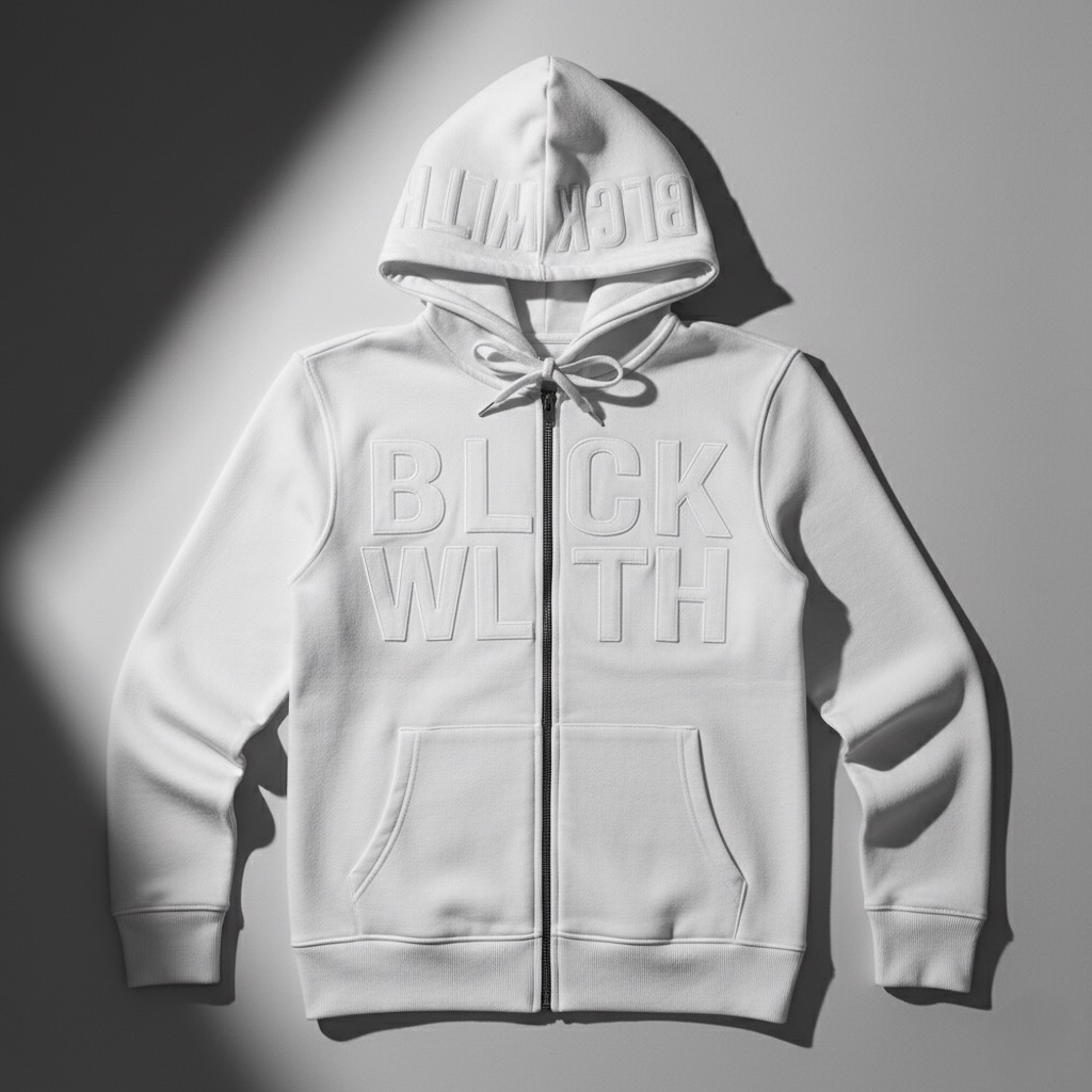 BLCK WLTH BOLD Zip Hoodie – White House of Holland Merchandise