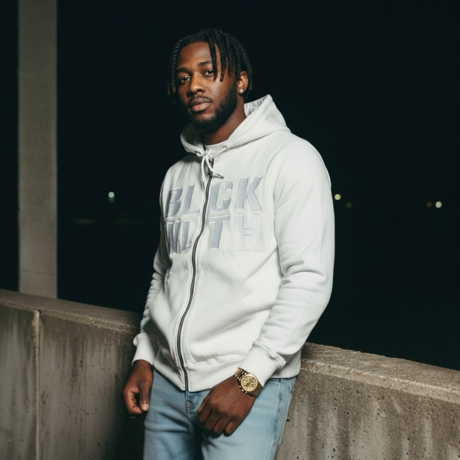 BLCK WLTH BOLD Zip Hoodie – White House of Holland Merchandise