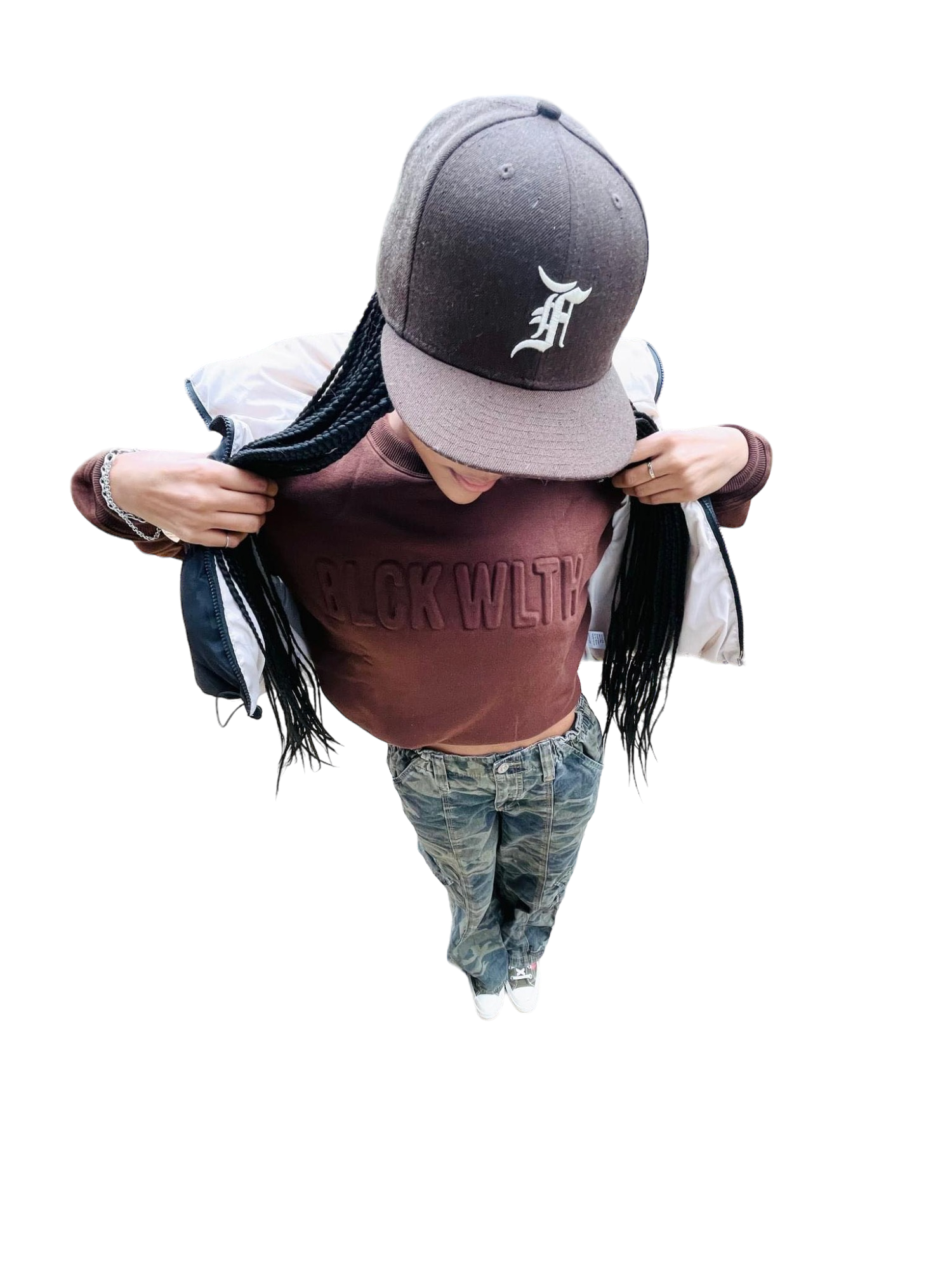 Embossed Mocha Crewneck - BLCK WLTH